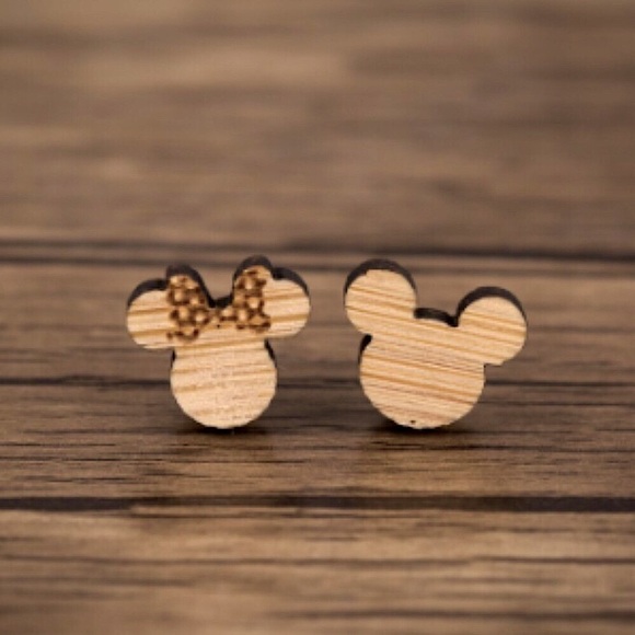 "Love You For Ears & Ears" Mickey Minnie Earrings - Picture 1 of 3